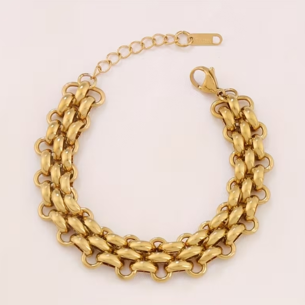 18 KT Gold Over Titanium Bracelet